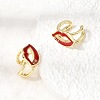 Lip Brass Micro Pave Clear Cubic Zirconia Cuff Earrings EJEW-C186-16G-2