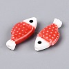 Hand Painted Fish Shaped Porcelain Beads PORC-N013-06C-2