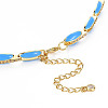 Brass Micro Pave Cubic Zirconia Link Tennis Necklaces for Women NJEW-T013-01G-02-2