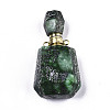 Assembled Synthetic Pyrite and Imperial Jasper Openable Perfume Bottle Pendants G-R481-13A-2
