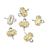 SHEGRACE Brass Pave Cubic Zirconia Rectangle Connector Charms XGRQ2O670-438C-P-2