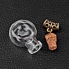 Flat Round Glass Bottle Pendants for Bead Containers X-PALLOY-JF00168-03-2