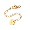 304 Stainless Steel Chain Extender with Flat Round Charms STAS-G383-04G-2