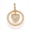 Brass Micro Pave Cubic Zirconia Pendants KK-N261-23A-G-1
