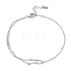 Brass Micro Pave Clear Cubic Zirconia Link Bracelets BJEW-E114-01E-P-4