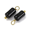 Natural Obsidian Cloumn Pendants STAS-H221-04G-08-2