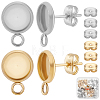 48Pcs 2 Styles Stainless Steel Stud Earring Findings STAS-BBC0010-23C-1