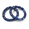 Column Dyed Natural Lapis Lazuli Beads Stretch Bracelets for Women Men BJEW-A148-01A-15-4