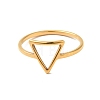 Ion Plating(IP) 201 Stainless Steel Triangle Finger Ring for Women X-RJEW-G266-05G-1