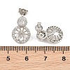 Brass Micro Pave Cubic Zirconia Stud Earring Findings CU-CBAA5EE-02P-3