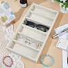 6 Grids Rectangle MDF Covered with Velvet Glasses Organizer Trays CON-WH0110-318B-4