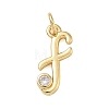 Brass Micro Pave Clear Cubic Zirconia Charms KK-D289-66G-F-1