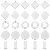 120Pcs 5 Styles 201 Stainless Steel Pendants STAS-BBC0010-50-1