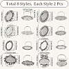 SUNNYCLUE 16Pcs 8 Style Adjustable Alloy Finger Rings Components FIND-SC0008-67-2