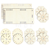 12Pcs 6 Styles Wood Braiding Disks AJEW-GA0009-99-1