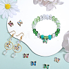 32Pcs 4 Colors Brass with Glass Charms KK-SC0003-57-4
