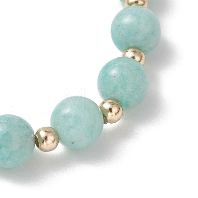 Natural Amazonite Beaded Stretch Bracelets for Women BJEW-JB13377-1