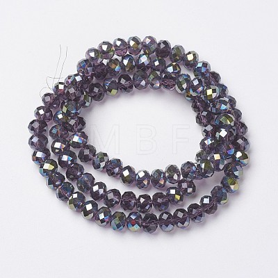 Electroplate Transparent Glass Beads Strands EGLA-A034-T3mm-S07-1