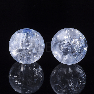 Transparent Crackle Acrylic Beads X-CACR-N002-01-1