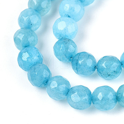 Dyed Natural White Jade Beads Strands G-T139-6mm-60-16-1
