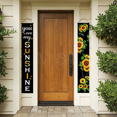 Hanging Polyester Sign for Home Office Front Door Porch Welcome Decorations HJEW-WH0011-20G-1