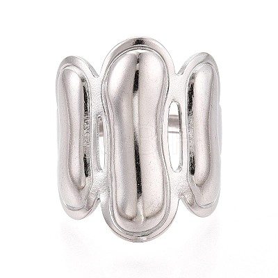 Adjustable 304 Stainless Steel Cuff Rings for Women RJEW-N052-10P-1
