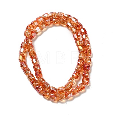 Electroplate Transparent Glass Beads Strand GLAA-G088-02F-1