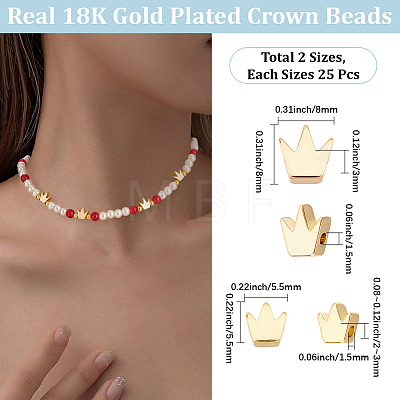 50Pcs 2 Styles Brass Beads KK-BBC0027-41-1