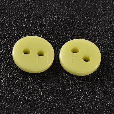 2-Hole Flat Round Resin Sewing Buttons for Costume Design BUTT-E119-20L-15-1
