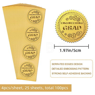 Self Adhesive Gold Foil Embossed Stickers DIY-WH0211-349-1