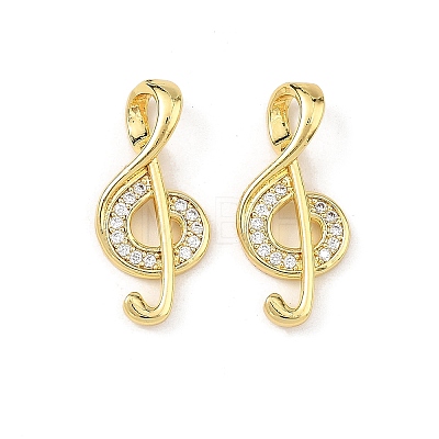 Brass Micro Pave Clear Cubic Zirconia Pendants CU-L277-02G-1