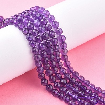 Natural Amethyst Beads Strands G-C073-6mm-3-1