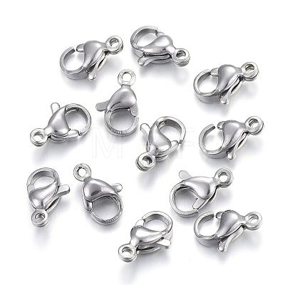304 Stainless Steel Lobster Claw Clasps STAS-F182-01P-D-1