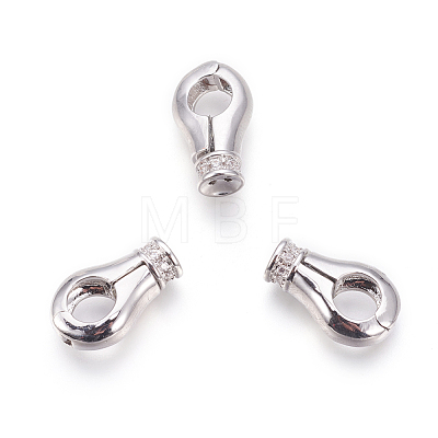 Brass Magnetic Clasps with Loops KK-O109-01P-1