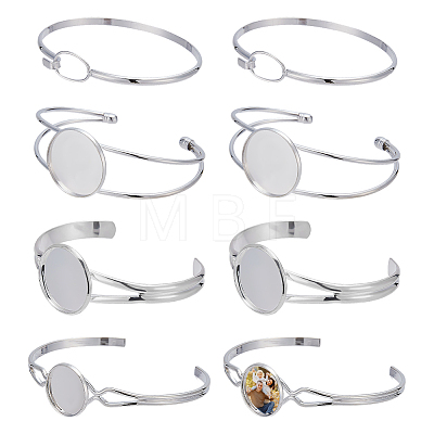 10Pcs 4 Styles Brass Cuff Bangle Making MAK-ME0001-12-1