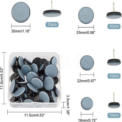 SUPERFINDINGS 40Pcs 4 Styles Iron Furniture Feet Nail FIND-FH0002-02-1