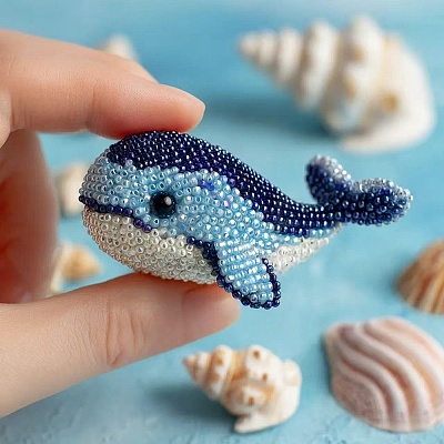 3D Dolphin DIY Bead Embroidery Kits DIY-A064-02D-1