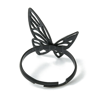 Hollow Butterfly Alloy Adjustable Rings for Women RJEW-K275-50EB-1
