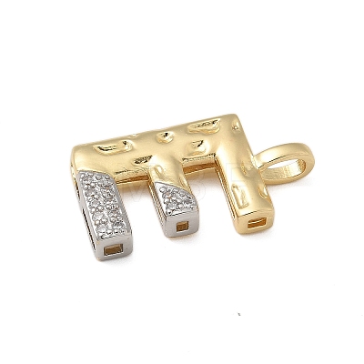 Brass Micro Pave Cubic Zirconia Pendants KK-B126-02G-E-1