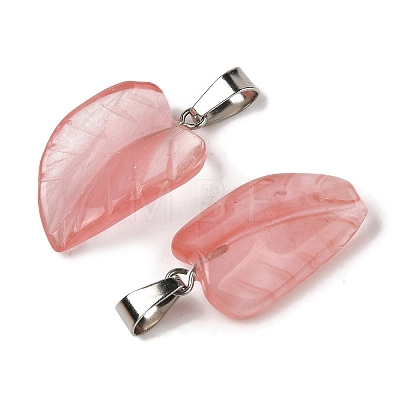 Cherry Quartz Glass Pendants G-B127-01P-07-1