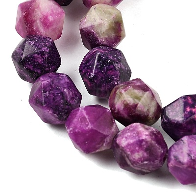 Natural Dyed White Jade(Imitation Charoite) Beads Strands GG-CBA0743-B02-1