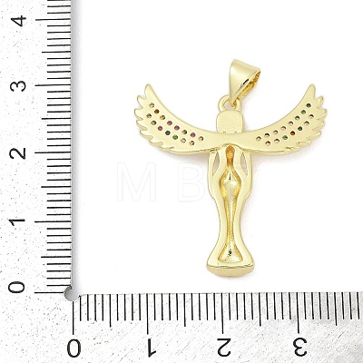 Brass Micro Pave Cubic Zirconia Pendants KK-D317-093G-02-1