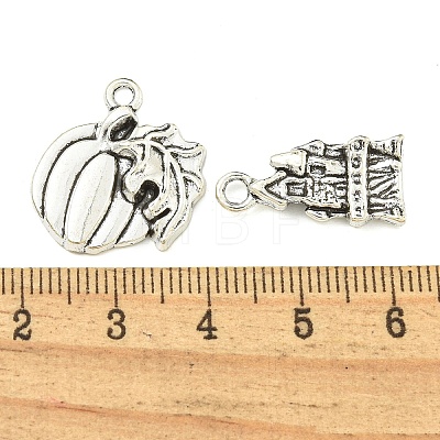 50Pcs Hallowmas Theme Tibetan Style Alloy Pendants FIND-U010-07-1