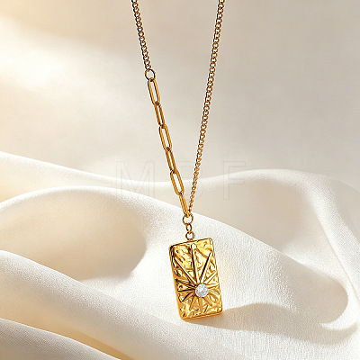 304 Stainless Steel Pave Clear Cubic Zirconia Pendant Necklaces WG5E316-06-1