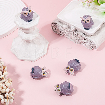 5Pcs Opaque Resin Pendants RESI-TADJ0001-26B-1