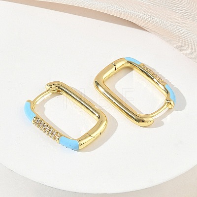 Brass Micro Pave Cubic Zirconia Hoop Earrings KK-CBA98BA-01G-B-1