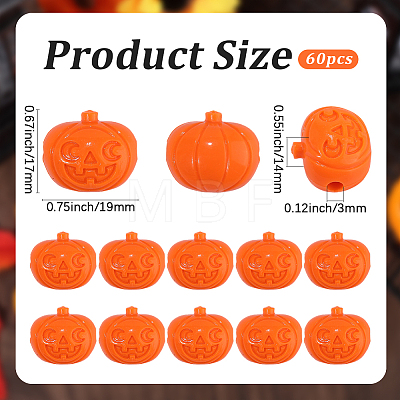 60Pcs Halloween Opaque Resin Beads RESI-SC0036-67-1