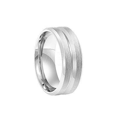 Grooved Titanium Steel Finger Rings for Men WG2ADDA-06-1