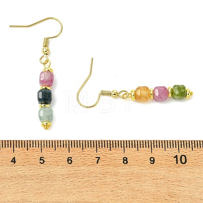Natural Tourmaline Dangle Earrings EJEW-JE07308-01-1