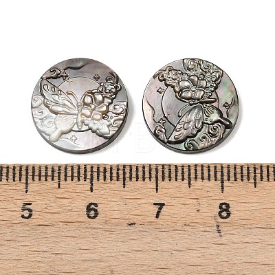 Natural Black Lip Shell Carved Cabochons SSHEL-B006-01B-D-1